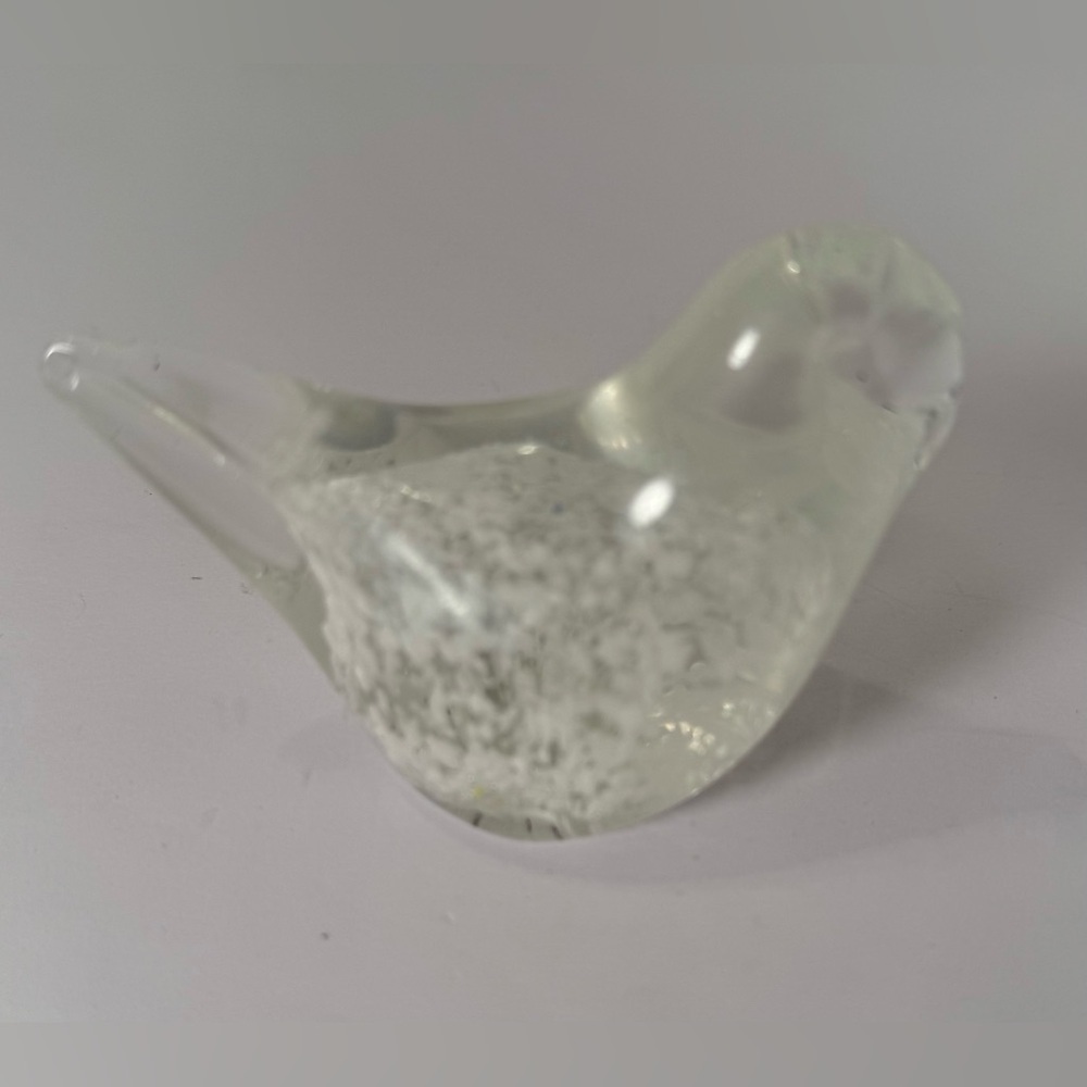 Vintage Hand Blown Murano Styl Glass Bird Decor/ Paperweight